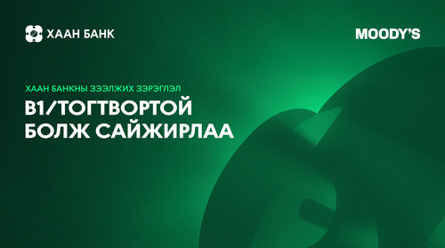 “Moody’s Ratings” агентлаг ХААН Банкны зээлжих зэрэглэлийг “B1” болгож ахиуллаа